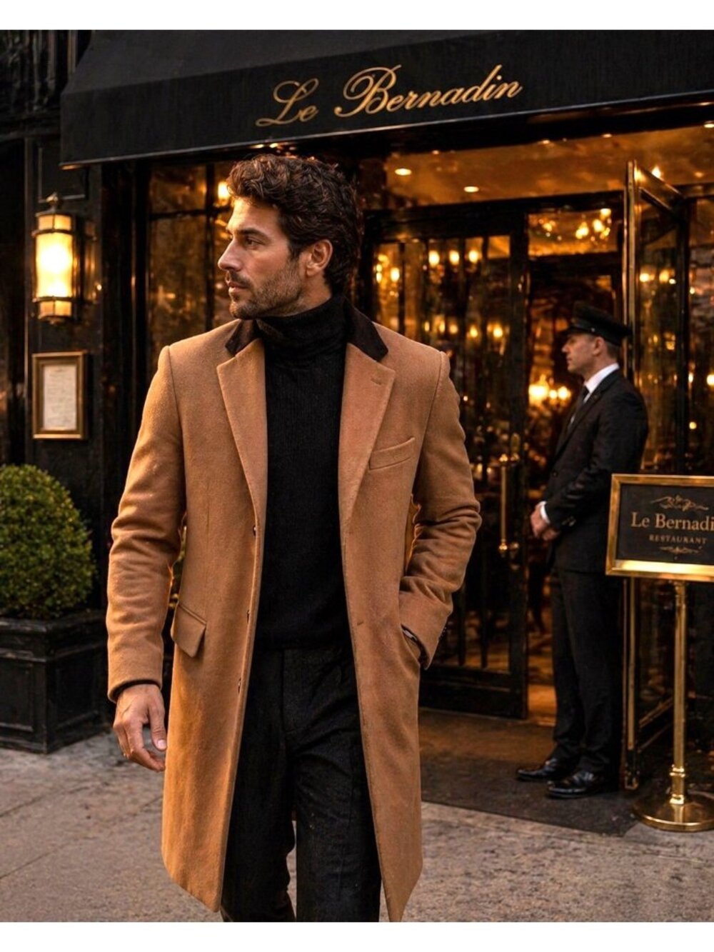 Gianni Feraud Mens Brown Wool Blend Overcoat 3XL NWT 40" Length Single Vent
